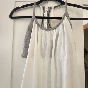Lululemon White and Gray Sleeveless Top